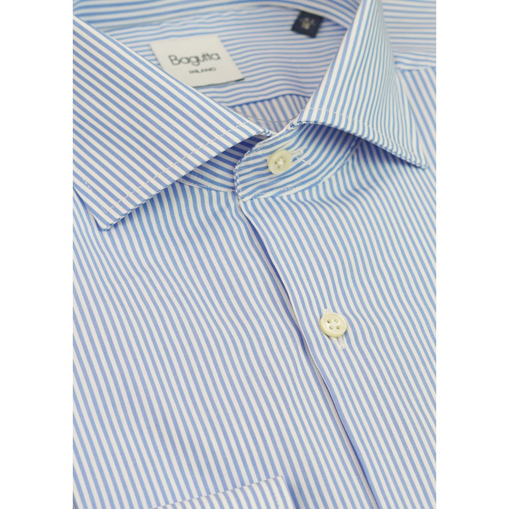 Bagutta light blue cotton shirt for men